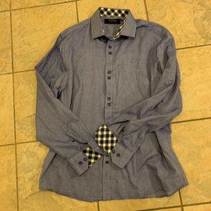 COOGI Luxe XL Checked Dress Shirt Flip Cuffs Plaid